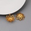Bild von Zinklegierung Perlkappen Blumen Matt Gold (für Perlengröße: 22mm D.) 19mm x 19mm, 10 Stück
