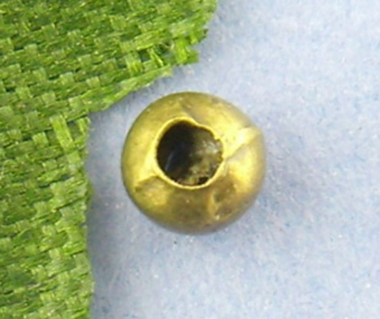 Immagine di Lega di Ferro Perle di Semi Palla Bronzo Antico Placcato Nulla Disegno Circa 3mm Dia, Foro:Circa 1.0mm, 1000 Pz