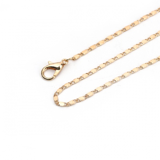Picture of Copper DE Gaulle Chain Necklace KC Gold Plated 62cm(24 3/8") long, Chain Size: 5x1.8mm( 2/8" x 1/8"), 3 PCs