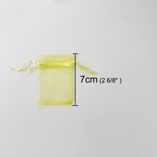 Bild von Organza Beutel Rechteck Gelb (Nutzraum: 5.5x5cm) 7cm x 5cm, 50 Stück