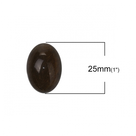 Изображение Resin Dome Seals Cabochon Oval Black Drawbench 25mm(1") x 18mm( 6/8"), 10 PCs