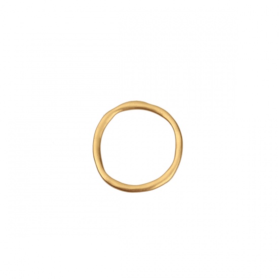 Immagine di Lega di Zinco Connettore Accessori Irregolare Oro Opaco Anello Disegno 27mm x 27mm - 27mm x 26mm, 10 Pz