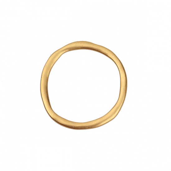 Immagine di Lega di Zinco Connettore Accessori Irregolare Oro Opaco Anello Disegno 27mm x 27mm - 27mm x 26mm, 10 Pz