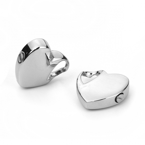 Immagine di 304 Acciaio Inossidabile Cremazione Ash Urna Charms Cuore Tono Argento 19mm x 19mm, 1 Pz”