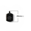 Imagen de 304 Acero Inoxidable Cremación Pet Ash Urn Colgantes Charms Rectángulo Negro Huella 26mm x 17mm, 1 Unidad”