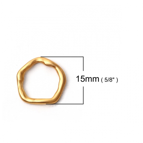 Picture of Zinc Based Alloy Connectors Irregular Matt Gold Round 15mm x 15mm, 10 PCs