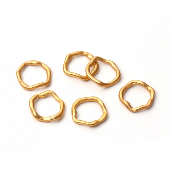 Picture of Zinc Based Alloy Connectors Irregular Matt Gold Round 15mm x 15mm, 10 PCs