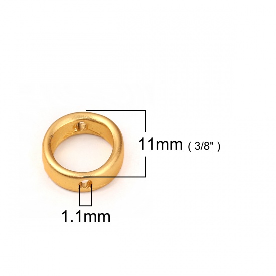 Immagine di Lega di Zinco Montatura Irregolare Oro Opaco Anello Disegno (Addetti 7mm Perline) 11mm x 11mm, 10 Pz