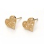 Immagine di Ottone Orecchini a Perno Vero Oro Placcato Cuore 11mm x 9mm, Dimensione di Posta / Cavo: (20 misura), 4 Pz