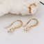 Immagine di Ottone Ganci per Orecchini Vero Oro Placcato W/ Loop Trasparente Strass 16mm x 3mm, Dimensione di Posta / Cavo: (20 misura), 4 Pz