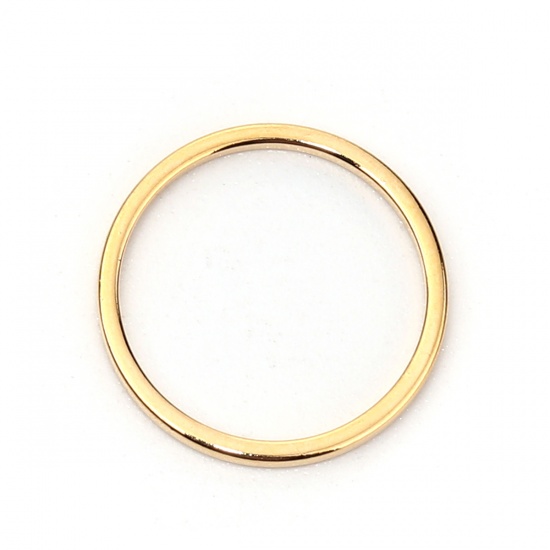 Picture of 10 PCs Brass Connectors Charms Pendants Real Gold Plated Circle Ring 15mm Dia.