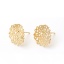 Immagine di Ottone Orecchini a Perno Vero Oro Placcato Fiore 20mm x 16mm, Dimensione di Posta / Cavo: (20 misura), 4 Pz