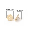 Picture of Copper Ear Post Stud Earrings 18K Real Gold Plated Flower 20mm( 6/8") x 16mm( 5/8"), Post/ Wire Size: (20 gauge), 4 PCs