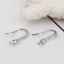 Immagine di Ottone Ganci per Orecchini Vero Platino Placcato W/ Loop Trasparente Strass 16mm x 3mm, Dimensione di Posta / Cavo: (20 misura), 4 Pz