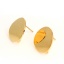 Immagine di Ottone Orecchini a Perno Vero Oro Placcato Tondo W/ Loop 15mm Dia., Dimensione di Posta / Cavo: (20 misura), 4 Pz