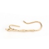 Bild von Messing Ohrring Ohrhaken Echtgold plattiert Bamboo-förmig Mit offener Schleife (Halten ss5 Spitzboden Strass) 29mm x 6mm - 27mm x6mm, Drahtstärke: (19 gauge), 4 Stück