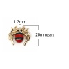 Immagine di Lega di Zinco Charms Ragno Oro Placcato Rosso Trasparente Strass Smalto 22mm x 20mm , 5 Pz