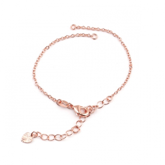 Изображение Iron Based Alloy Bracelets Rose Gold 8cm(3 1/8") long 7cm(2 6/8") long, 2 Sets