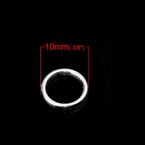 Picture of 1.4mm Zinc Based Alloy Closed Soldered Jump Rings Findings Silver Plated 10mm Dia, 300 PCs