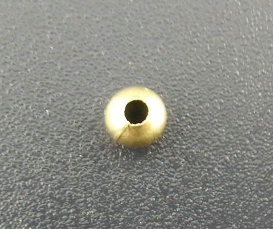 合金 スペーサ ビーズ ボール 銅古美メッキ 約4mm 直径、 　穴：約1.7mm、 500 PCs の画像