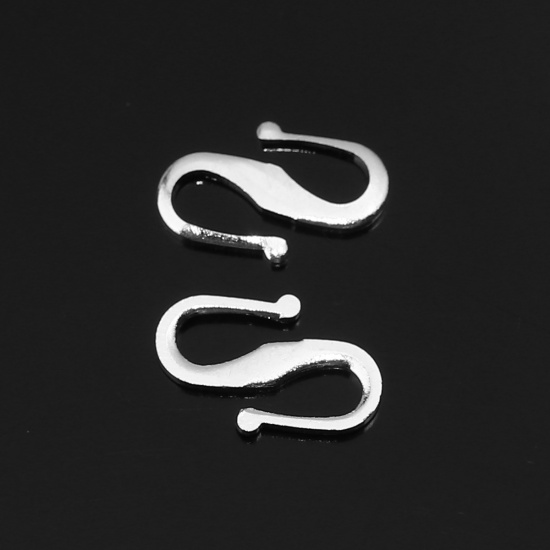 Immagine di Ottone Hook Chiusura Argento Placcato A Forma di Lettera S 12mm x 7mm, 50 Pz                                                                                                                                                                                  