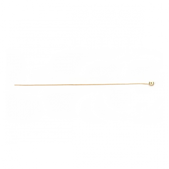 Изображение Brass Ear Nuts Post Stopper Earring Findings 18K Real Gold Plated 17.5cm(6 7/8") x 0.4cm( 1/8"), 4 PCs                                                                                                                                                        