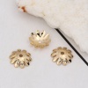 Picture of Brass Beads Caps Flower 18K Real Gold Plated (Fit Beads Size: 12mm Dia.) 10mm( 3/8") x 10mm( 3/8"), 20 PCs                                                                                                                                                    