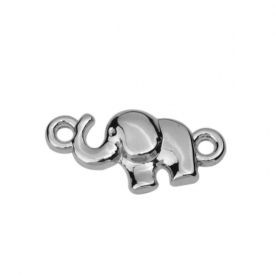 Immagine di Lega di Zinco Connettore Accessori Elefante Tono Argento 18mm x 8mm, 20 Pz