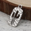Picture of Zinc Based Alloy Hammered Charms Rectangle Antique Silver Cactus 23mm( 7/8") x 12mm( 4/8"), 50 PCs