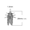 Bild von Zinklegierung Charms Zikade Antiksilber 28mm x 23mm, 30 Stück