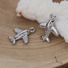 Picture of Zinc Based Alloy Travel Charms Airplane Silver Tone 16mm( 5/8") x 14mm( 4/8"), 20 PCs