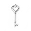 Picture of 304 Stainless Steel Pendants Key Silver Tone Heart 50mm(2") x 18mm( 6/8"), 5 PCs