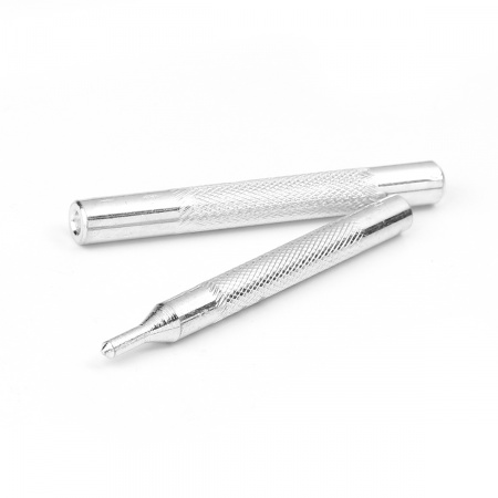 Iron Based Alloy Leathercraft Tools Die Punch Snap Rivet Setter Silver Tone 7.5cm x0.7cm(3" x 2/8") 7cm x0.8cm(2 6/8" x 3/8"), 3 Sets(2PCs/Set)