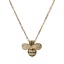 Imagen de 304 Acero Inoxidable Collares Chapado en Oro Abejas Negro Rhinestone 45.5cm longitud, 1 Unidad