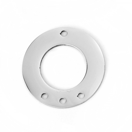 304 Edelstahl Kronleuchter Verbinder Ring Silberfarbe 22mm D., 2 Stück