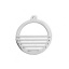 Immagine di 304 Acciaio Inossidabile Charms Tondo Tono Argento Striscia 24mm x 22mm, 2 Pz