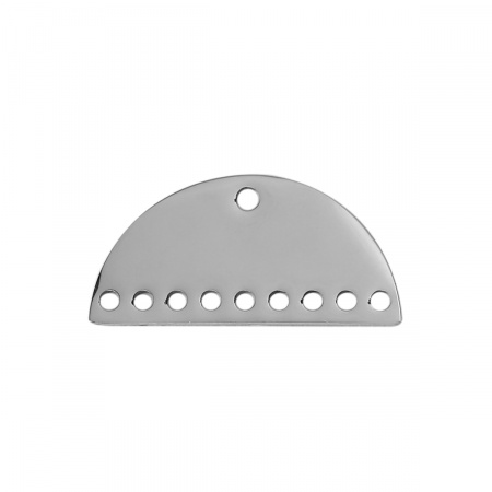 304 Edelstahl Kronleuchter Verbinder Halbrund Silberfarbe 22mm x 11mm, 2 Stück