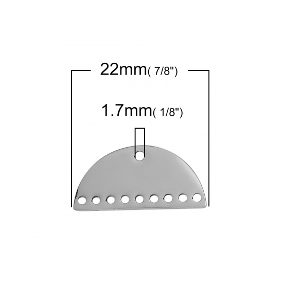 Bild von 304 Edelstahl Kronleuchter Verbinder Halbrund Silberfarbe 22mm x 11mm, 2 Stück