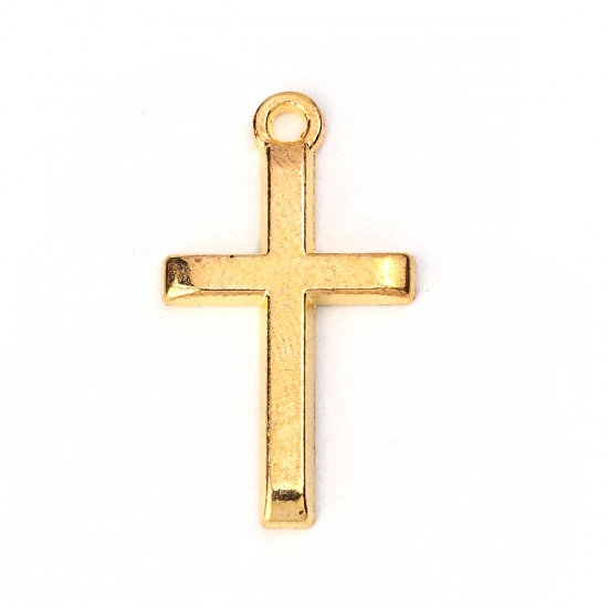 Immagine di Lega di Zinco Charms Croce Oro Placcato 24mm x 14mm , 905 Pz
