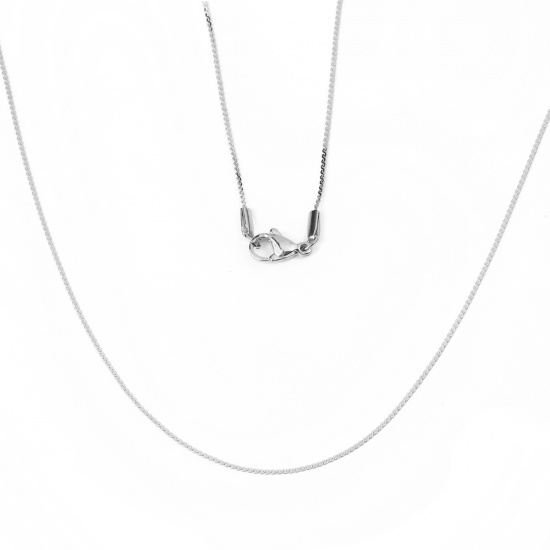 Immagine di 304 Acciaio Inossidabile Catena di Altri Stili Collana A Forma di Lettera S Tono Argento 50.5cm Lunghezza, Dimensione della Catena 1mm, 1 Pz
