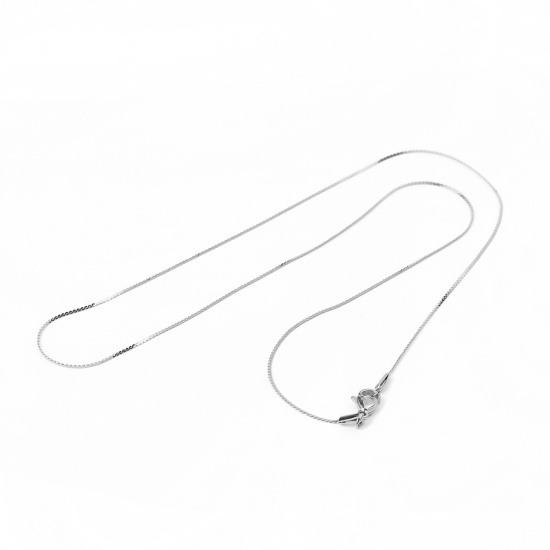 Immagine di 304 Acciaio Inossidabile Catena di Altri Stili Collana A Forma di Lettera S Tono Argento 50.5cm Lunghezza, Dimensione della Catena 1mm, 1 Pz
