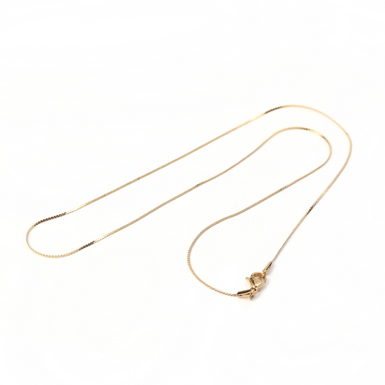 Imagen de 1 Unidad Enchapado al Vacío 304 Acero Inoxidable Cadenas Collares En forma de S Chapado en Oro 50.5cm longitud, Cadena: 1mm