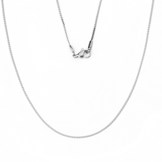 Picture of 304 Stainless Steel Link Chain Necklace S-shape Silver Tone 50.5cm(19 7/8") long, Chain Size: 1.2mm, 1 Piece