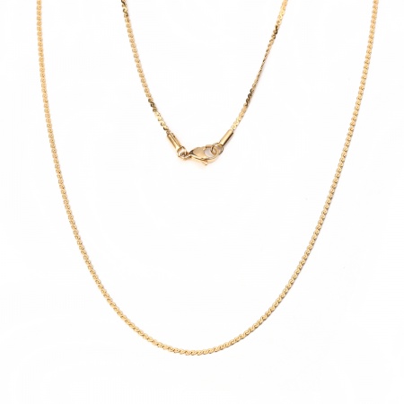 1 Pièce Colliers en 304 Acier Inoxydable Placage sous Vide Chaînes Forme de S Doré 51cm long, Taille de Chaîne: 1.5mm