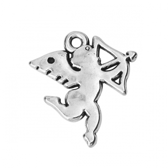 Zinc Based Alloy Charms Cupid Antique Silver 18mm( 6/8") x 16mm( 5/8"), 50 PCs の画像