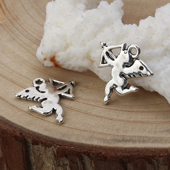 Zinc Based Alloy Charms Cupid Antique Silver 18mm( 6/8") x 16mm( 5/8"), 50 PCs の画像