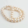 Picture of Natural Freshwater Cultured Pearl Beads Round White About 10mm Dia. - 9mm Dia., Hole: Approx 0.5mm, 10 PCs