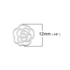 Image de Cabochons d'Embellissement en Alliage de Zinc Fleur Argenté Creux 12mm x 11mm, 30 Pcs