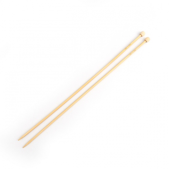Picture of (US6 4.0mm) Bamboo Single Pointed Knitting Needles Natural 34cm(13 3/8") long, 1 Set ( 2 PCs/Set)