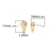 Picture of Zinc Based Alloy Ear Post Stud Earrings Findings Balloon Gold Plated W/ Loop 11mm x 7mm, Post/ Wire Size: (21 gauge), 10 PCs